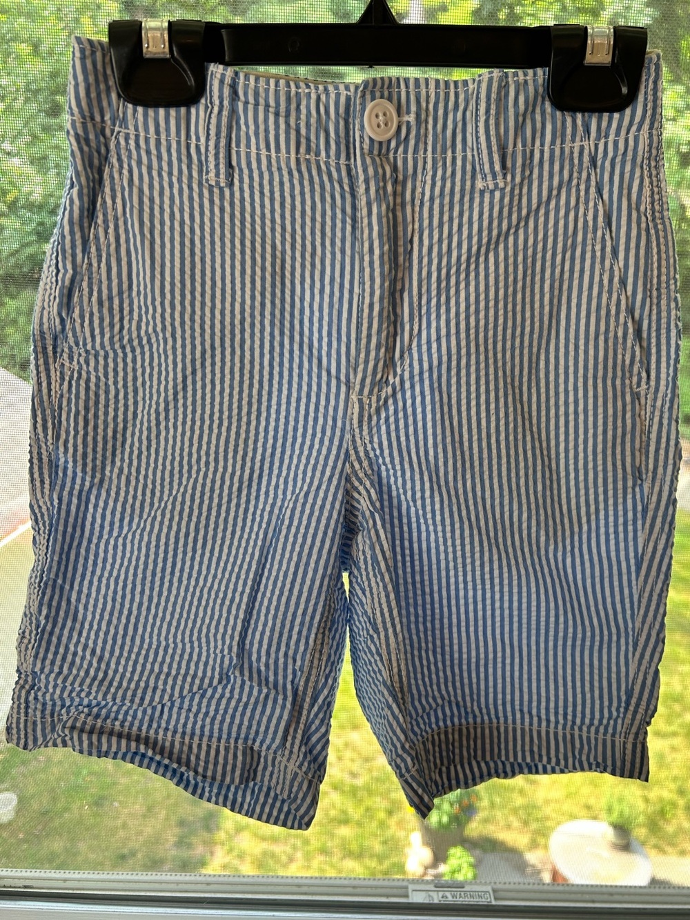 GAP Kids Boys Blue and White Striped Seersucker Shorts 8Slim